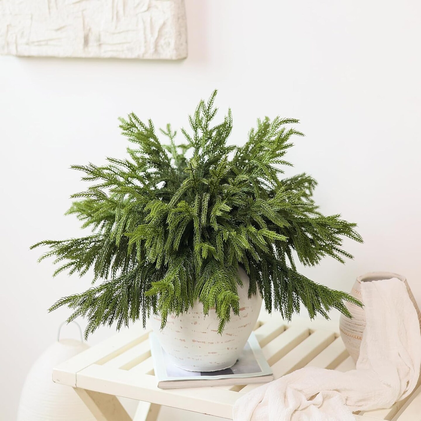 20 Pcs Real Touch Norfolk Pine Branches (Green)