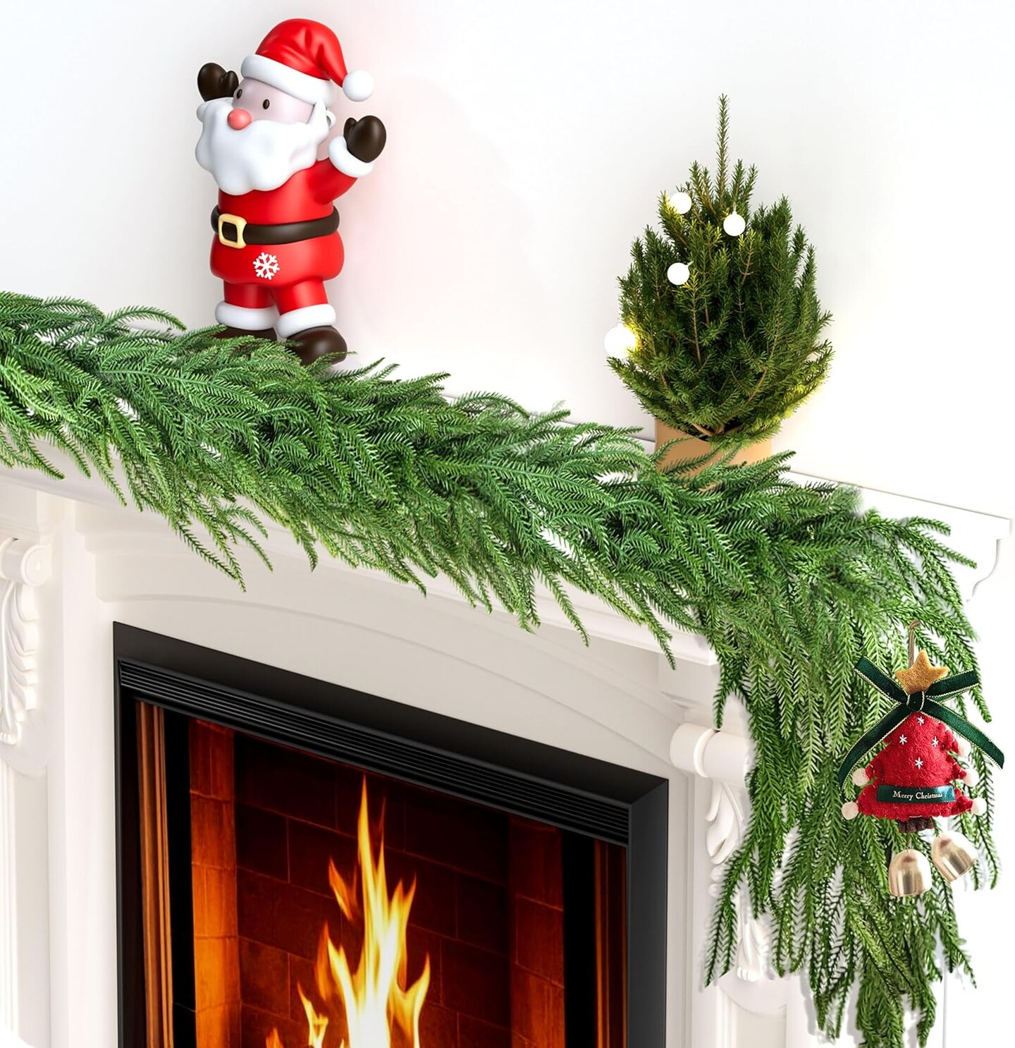 2 Pcs 6 Ft Artificial Norfolk Pine Garlands (&#x9;Green)