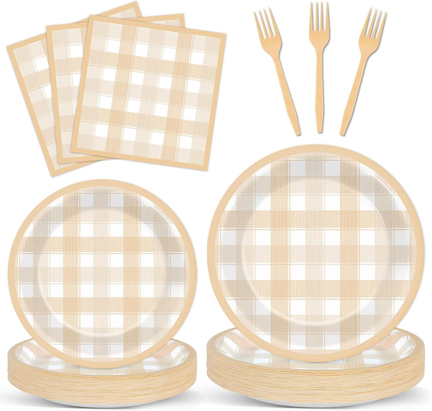 100PCS Thanksgiving Theme Dinner Plates (Watercolor)