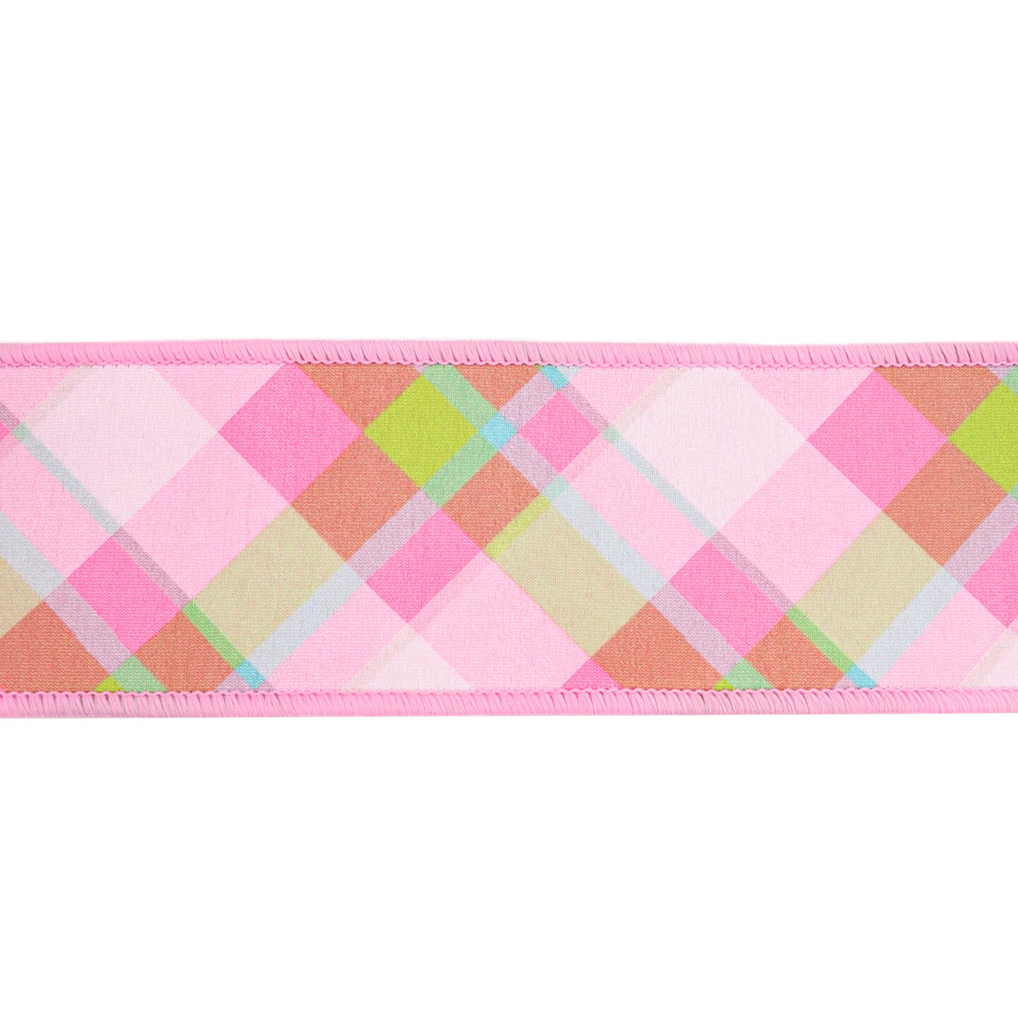 LaRibbons 2 1/2&#x22; - 4&#x22; Wired Dupioni Ribbon | Bias Plaid w/ Taffeta Fused Back | 10 Yard Roll