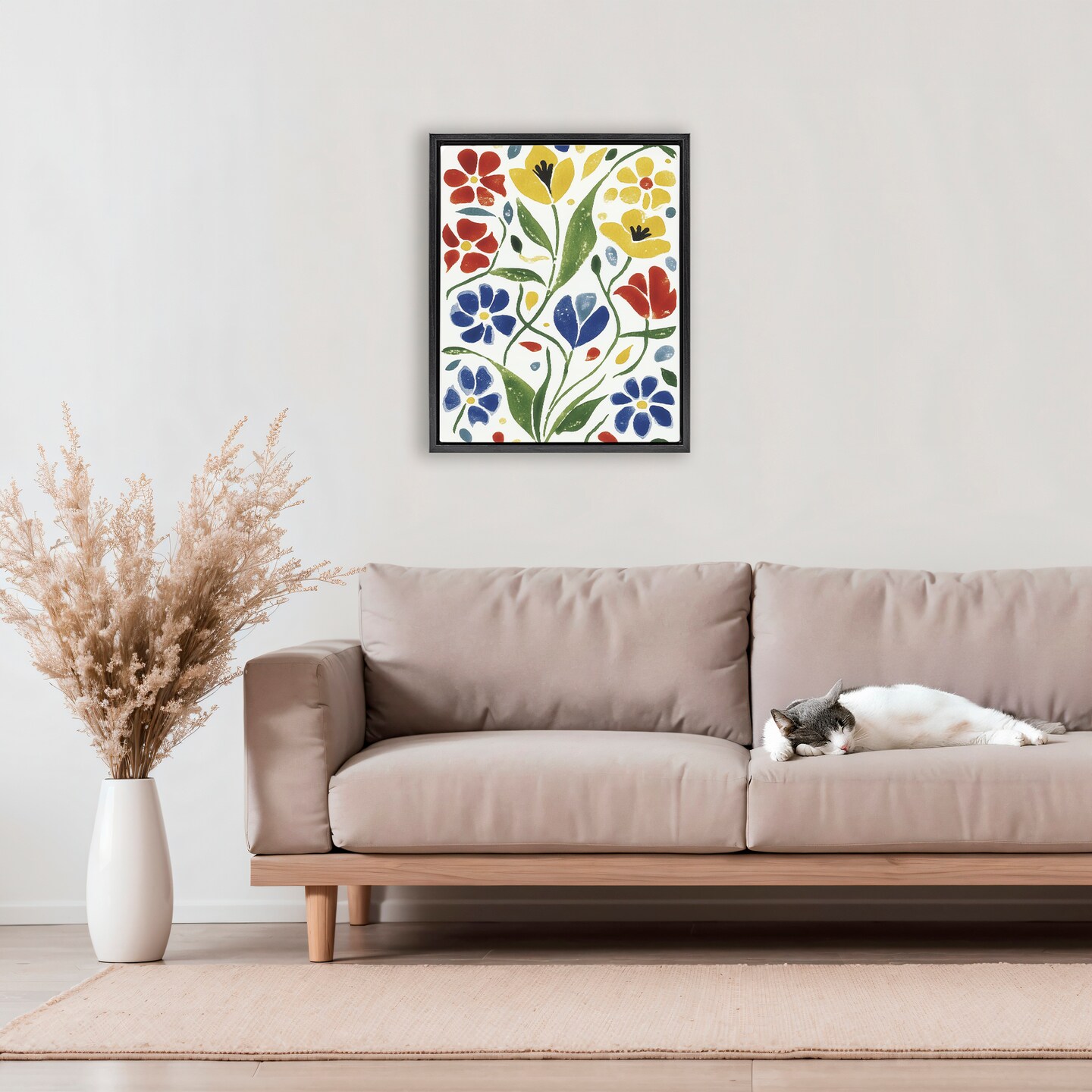 Stupell Industries Scandinavian Garden Flowers Floating Frame, design by Annabelle Hall