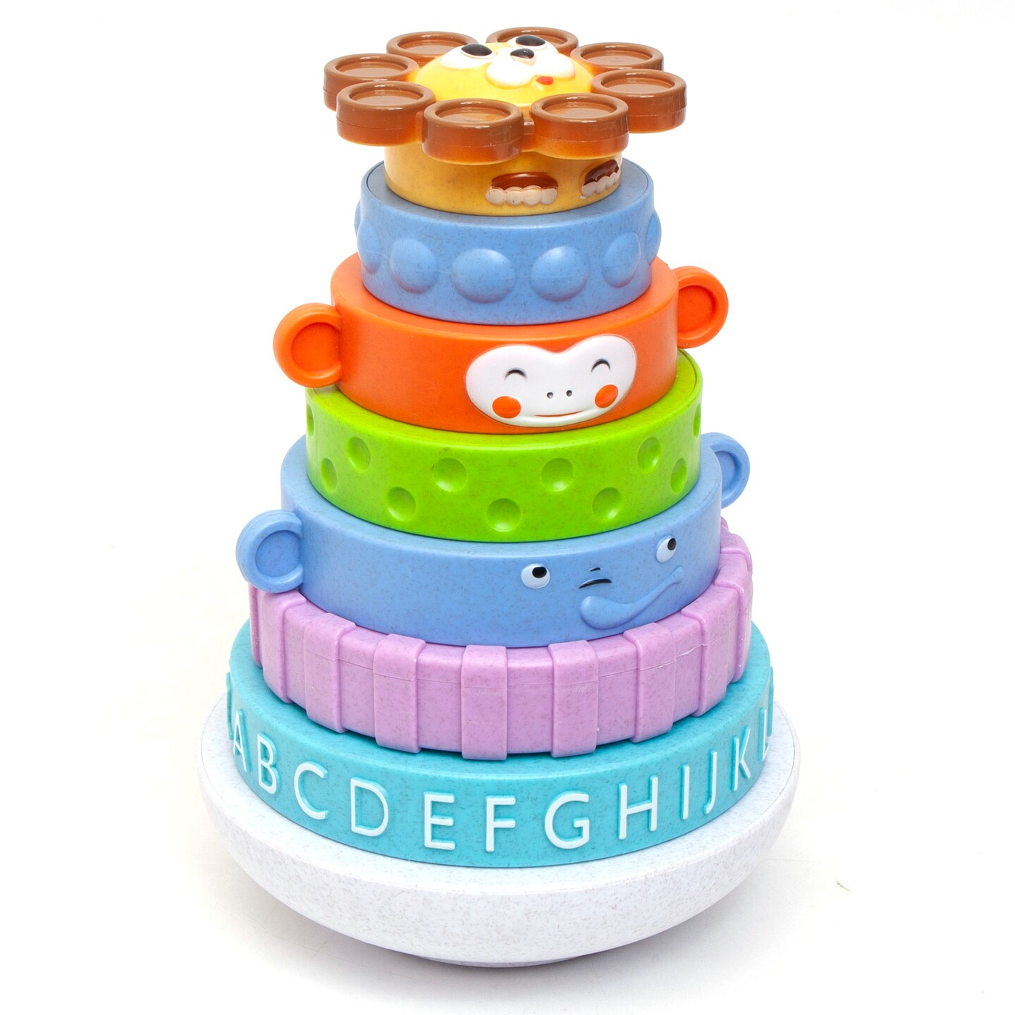 Roo Crew: Stacking Rings - 8 Pieces, Baby & Toddler Sensory Toy, Animal, Colors & ABC Developmental Educational Activity Toy, Preschool Ages 2+