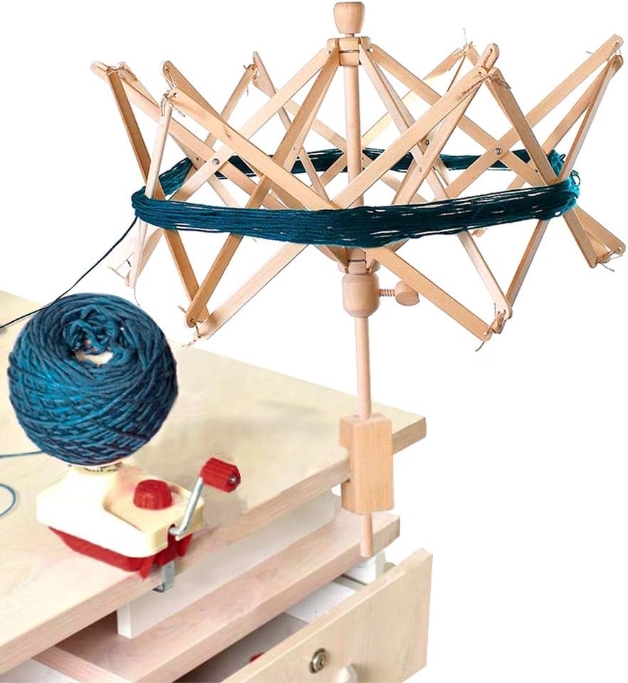 Wooden Umbrella Swift Yarn Winder(A Wood Yarn Winder)