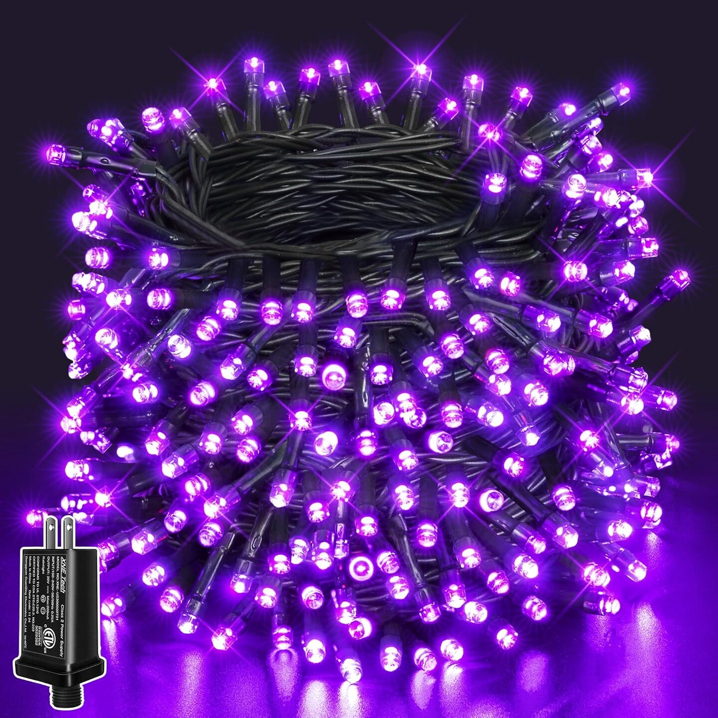 66FT 200 LED Halloween Lights, Purple Halloween Lights Outdoor with 8 Lighting Modes(Purple)