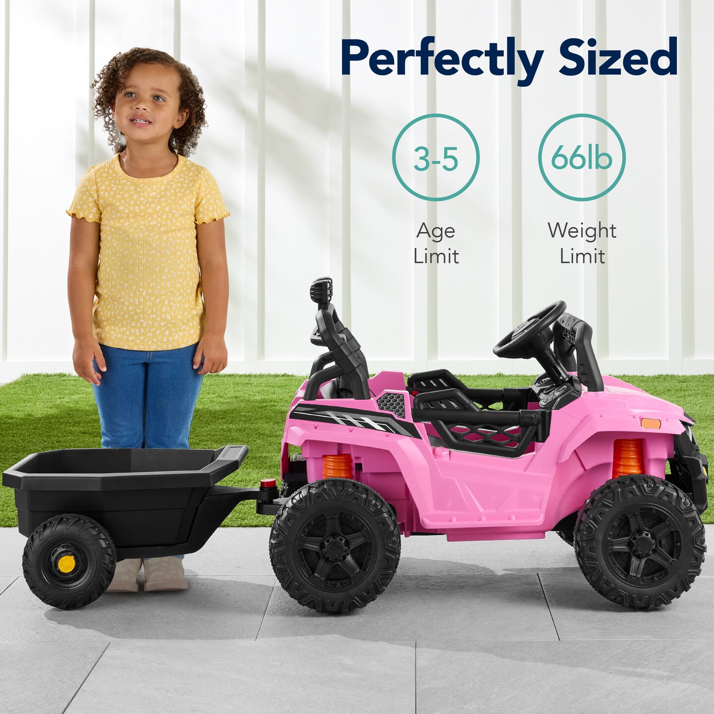 Best Choice Products Kids 12V Electric Ride-On UTV and Trailer w/ Parent Remote Control, LED Lights