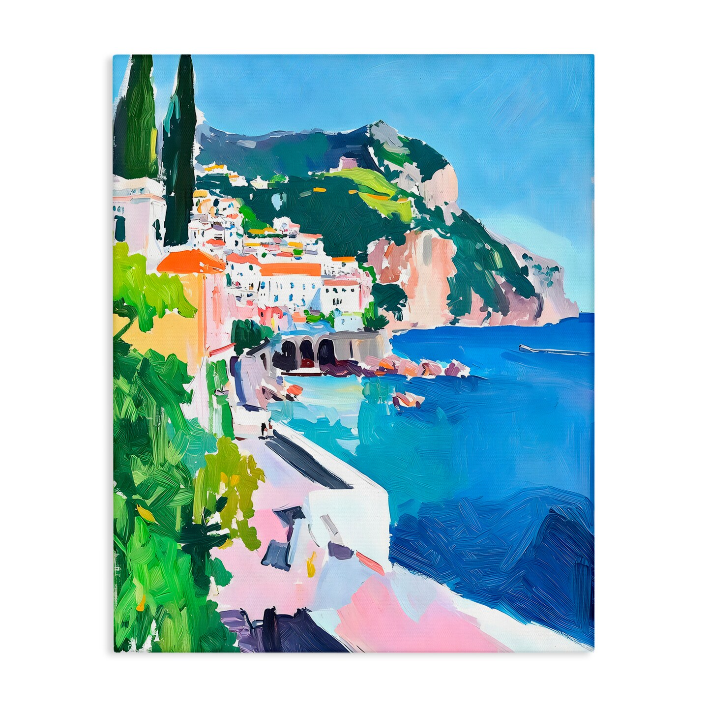 Stupell Industries Colorful Italian Coast Canvas, design by Riley B