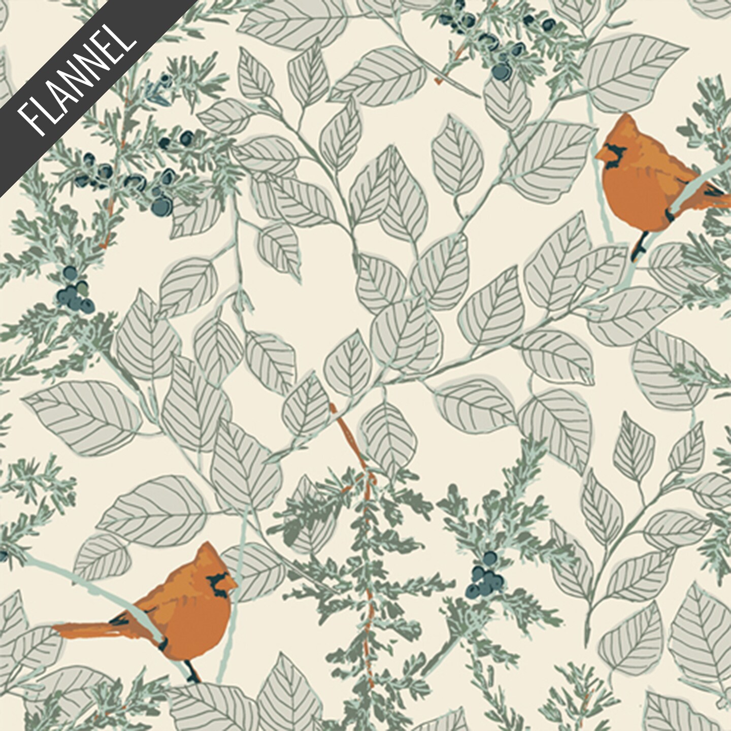 Juniper Grove Flannel in Cream (f22110a) | Art Gallery Flannel | AGF Studio | Art Gallery