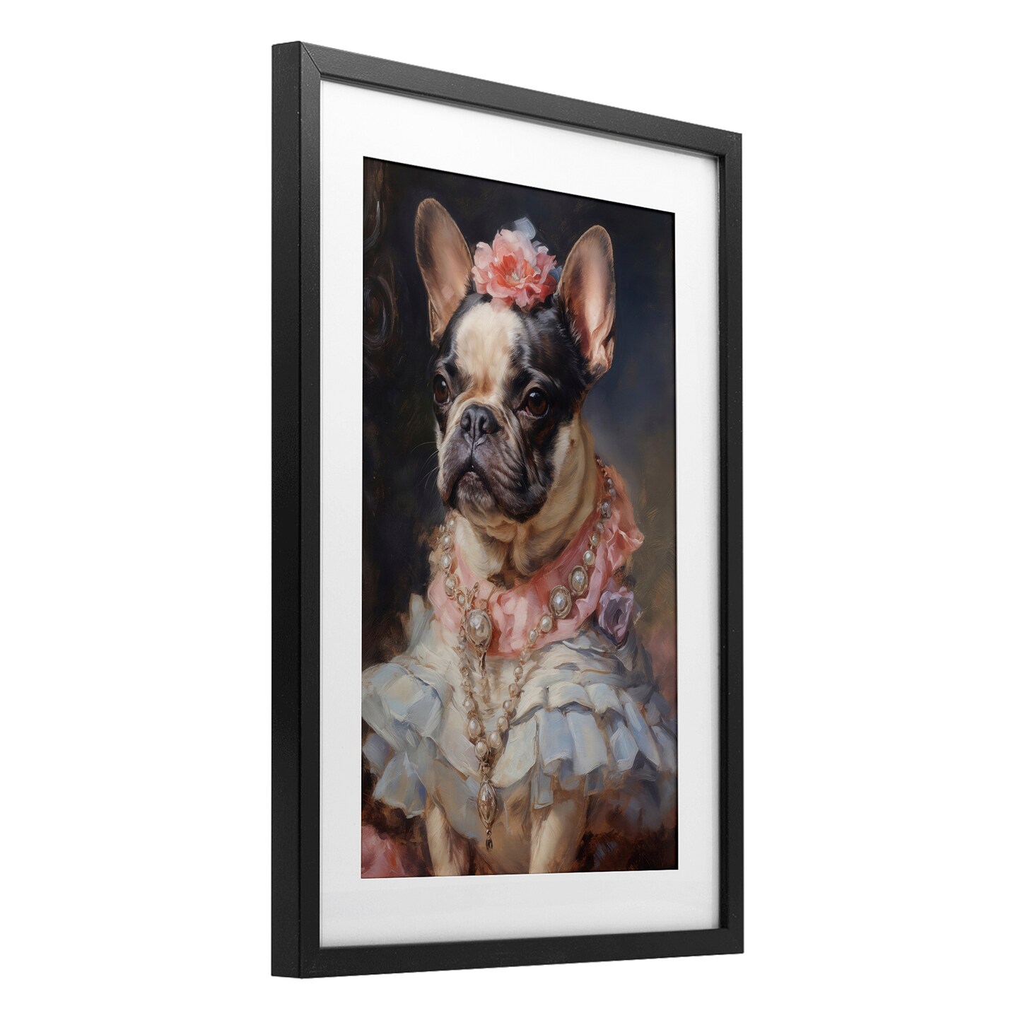 Stupell Industries Regal Frenchie Victorian Era Framed Print Under Glass, design by Wumples