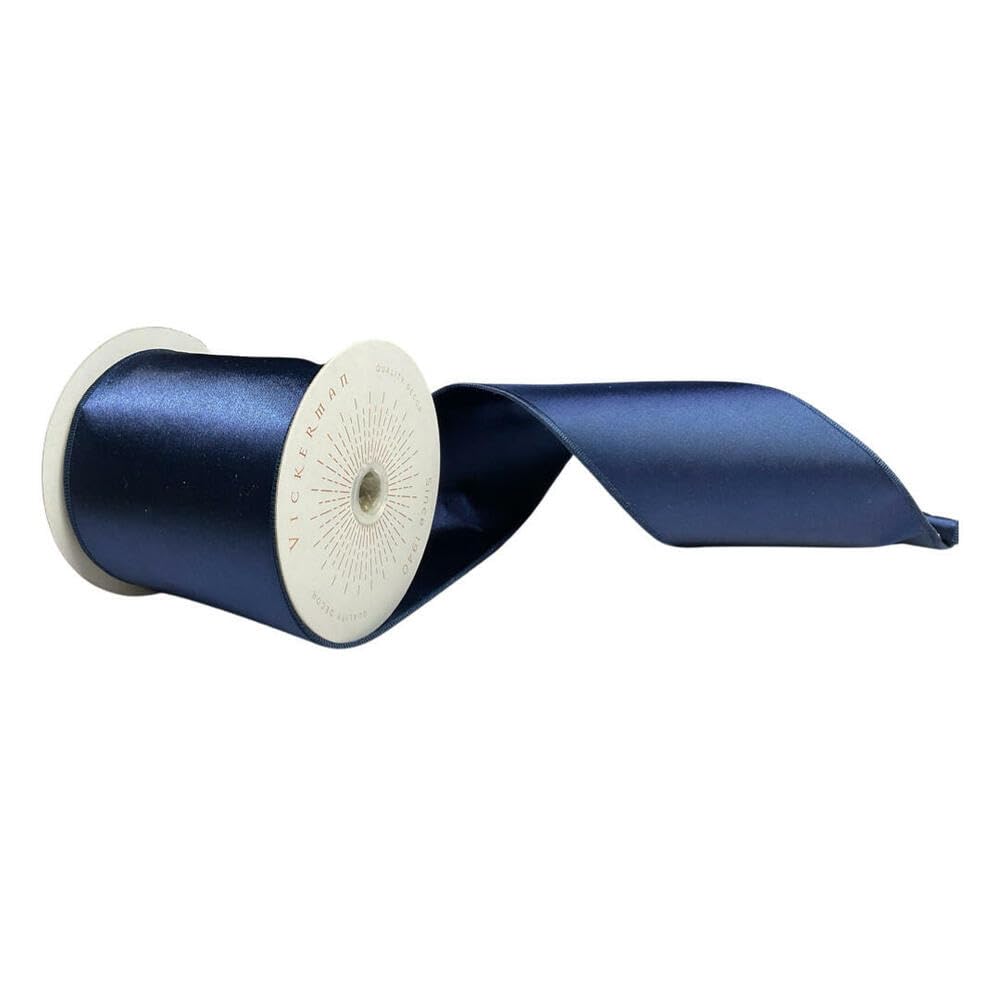 4&#x22;x10yd Midnight Blue Satin Ribbon
