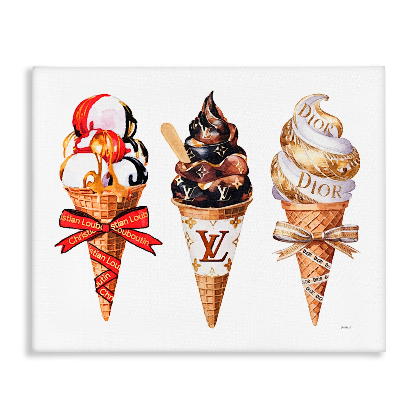 Stupell Industries Luxury Gourmet Ice Cream Canvas, design by
