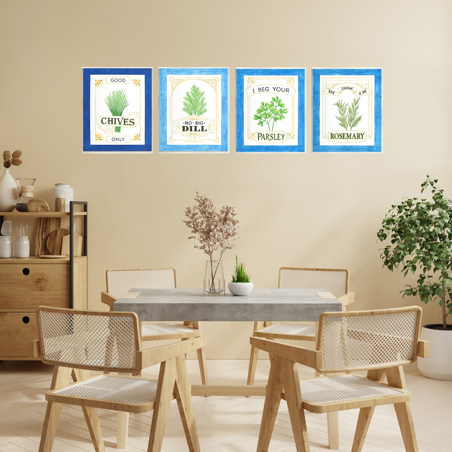 Stupell Industries Kitchen Herb Puns Wall Plaque, design by Lara Beeston