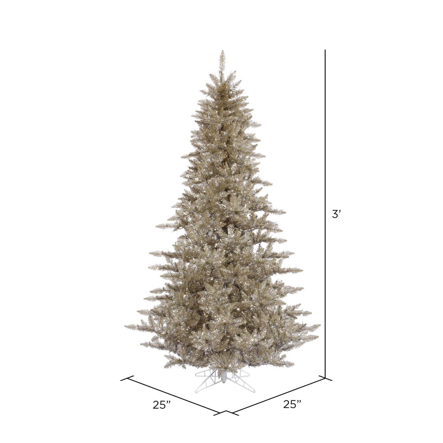 Vickerman 3&#x27;x25&#x22; Champagne Fir Tree 234T - K166330