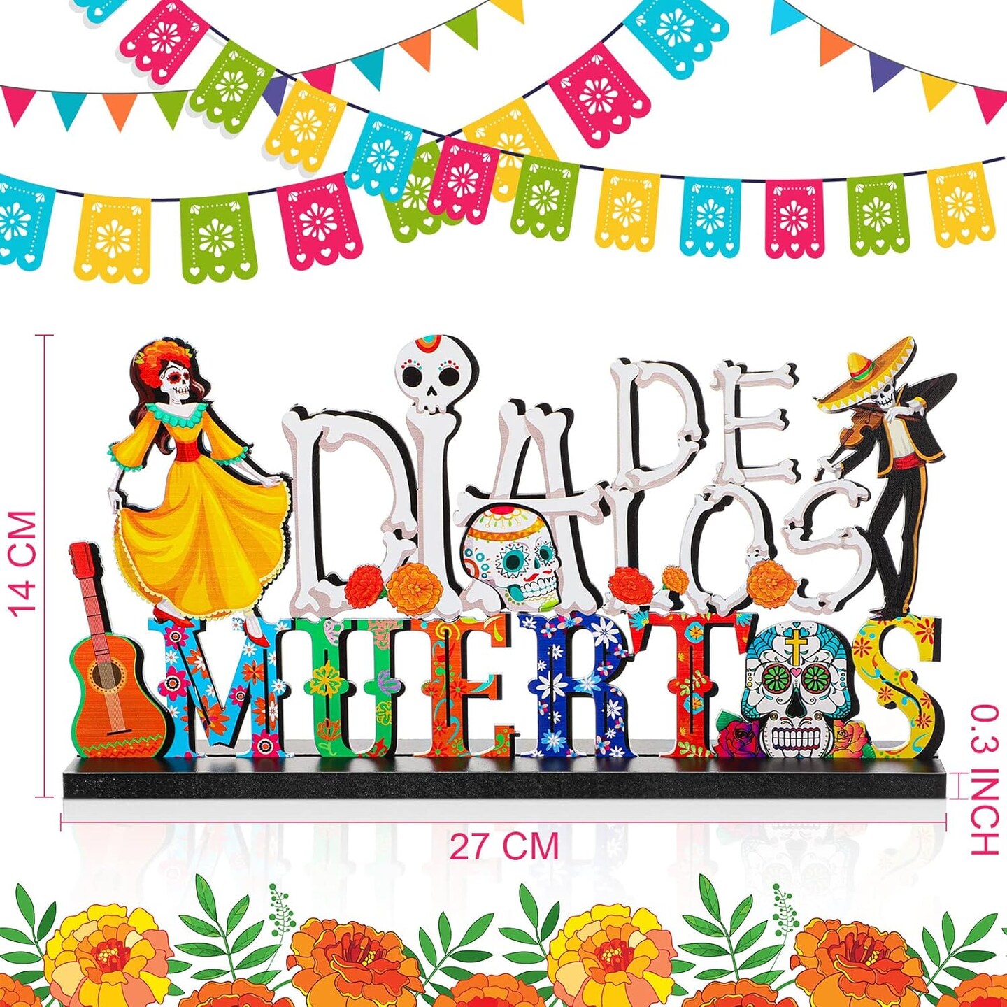 Day of the Dead Table Decorations Dia De Los Muertos Wooden Sign Sugar Skull Table Centerpiece Day of the Dead Decor