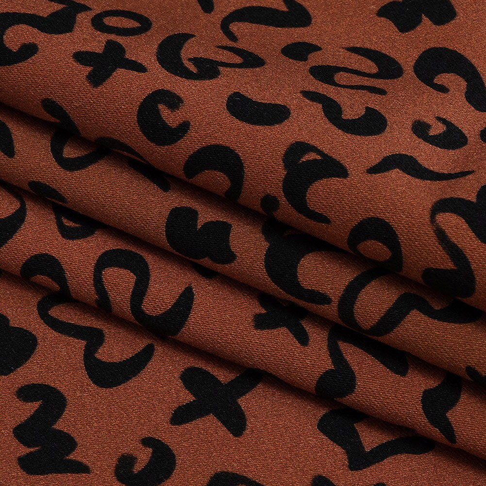 1 Yard Stretch Cotton Sateen Mango Doodle Spots Ancient Iconography Print Fabric
