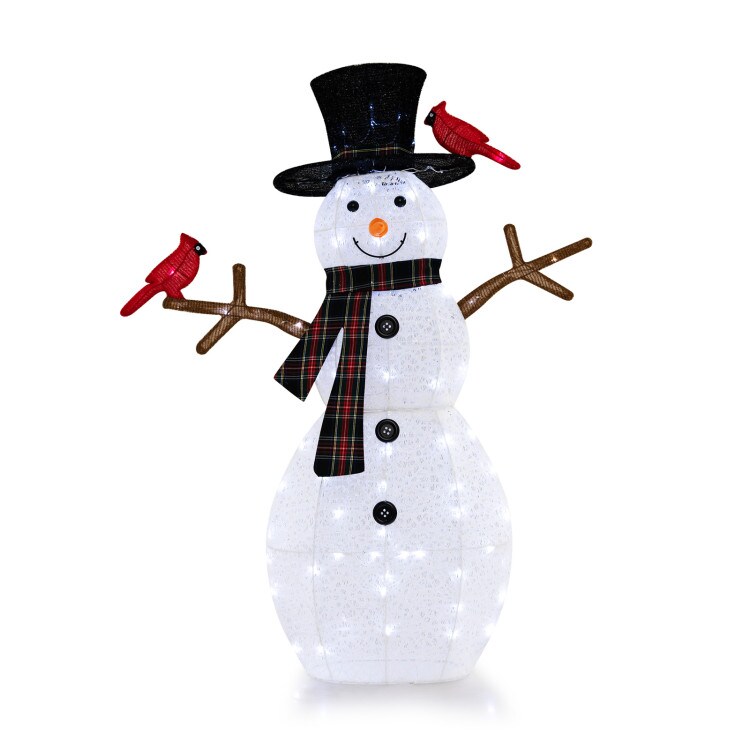 Lighted Christmas Snowman Decoration with 70 LED Lights Indoor Outdoor Holiday Decor