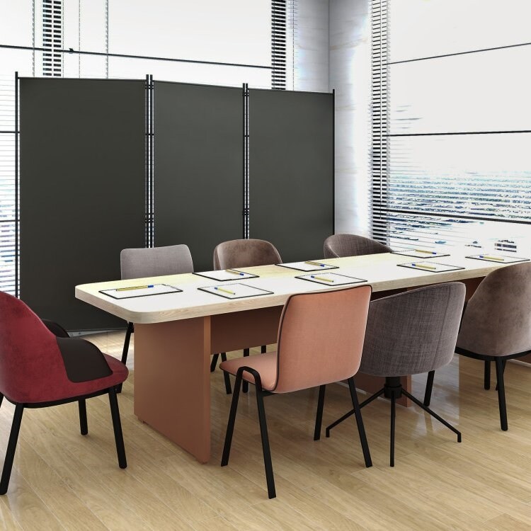 6-Ft 3-Panel Room Divider with Steel Base and Hinges
