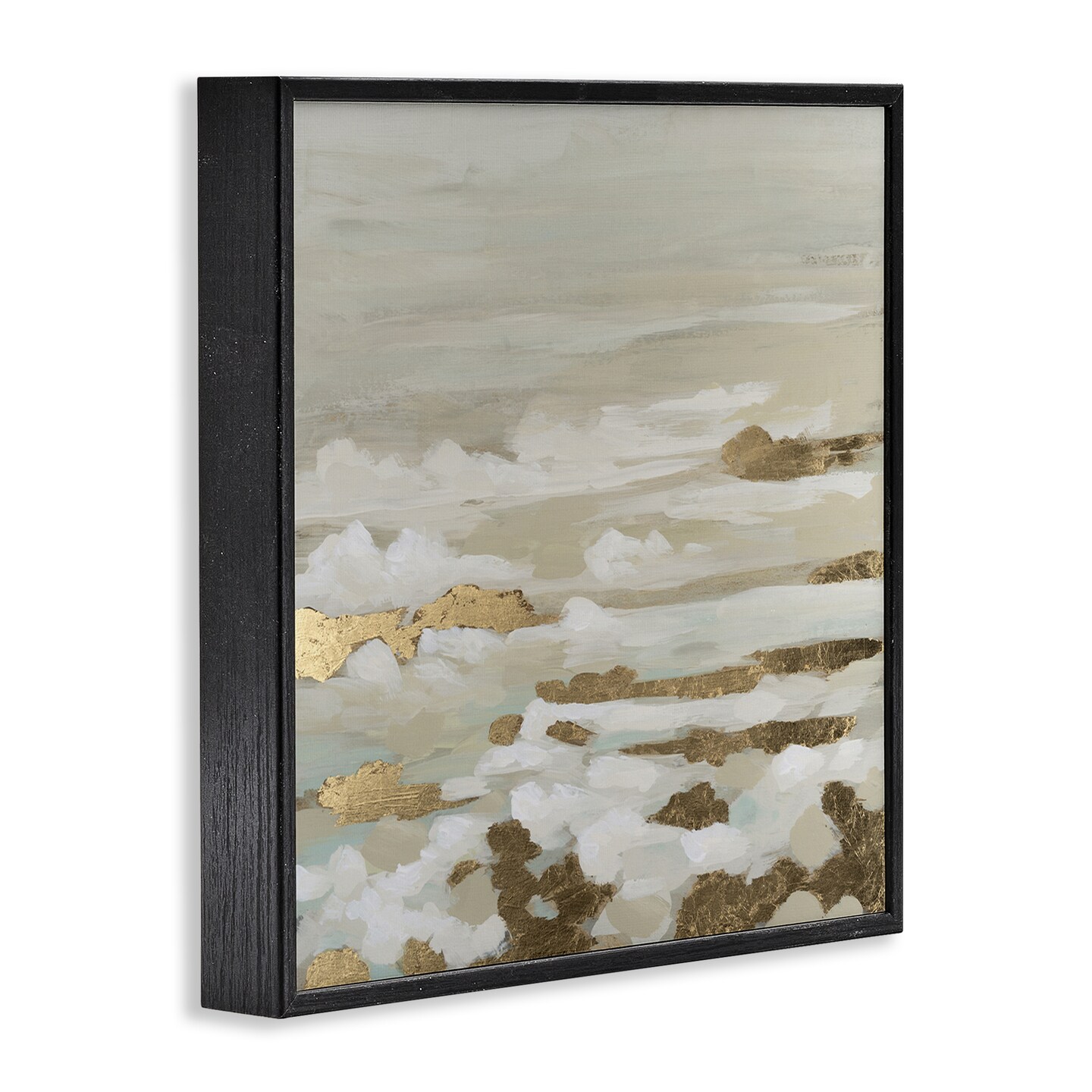 Stupell Industries Gilded Surf Abstract Waves Framed Giclee, design by June Erica Vess