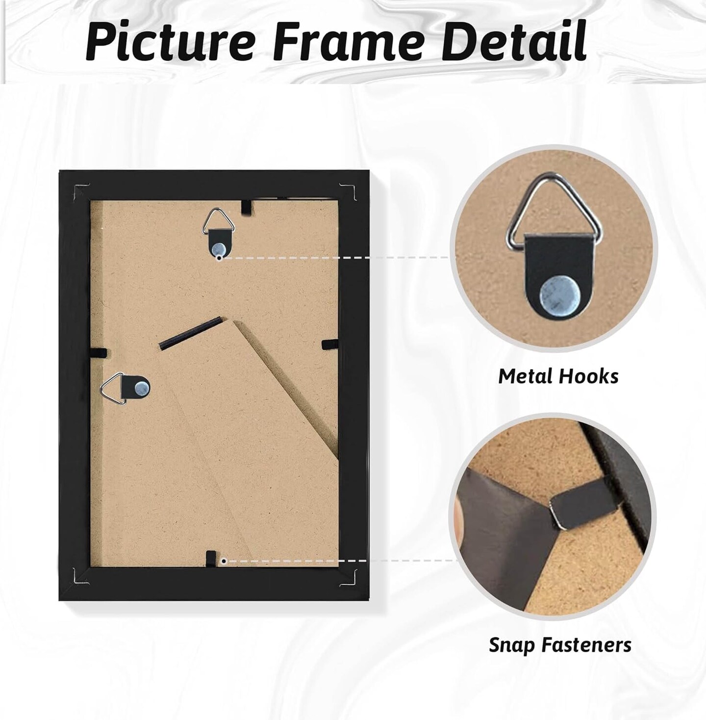 5x7 Picture Frame, Display Photo 4x6 and 3.5x5 With Mat or 5x7 Without Mat(Black)7"L x 5"W