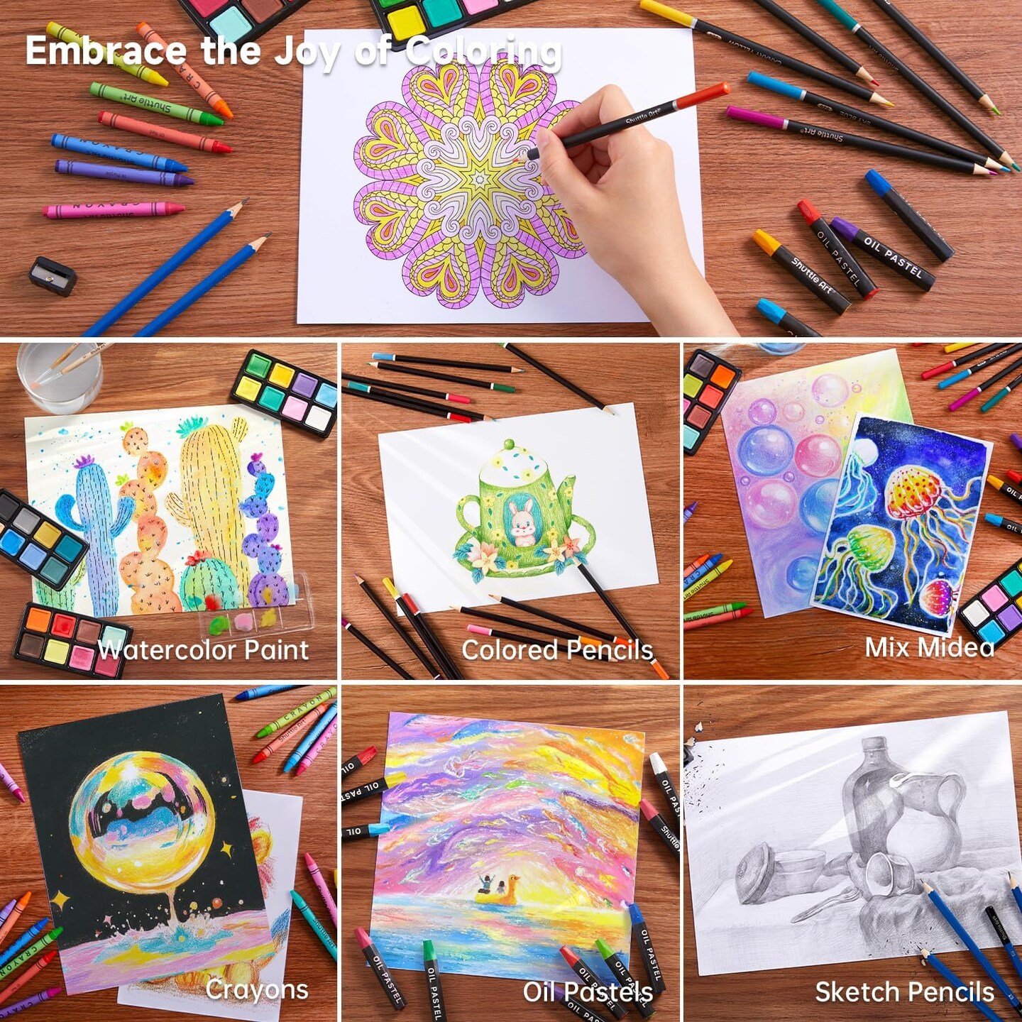 149 Piece Deluxe Art Set in Wooden Case (Brown)