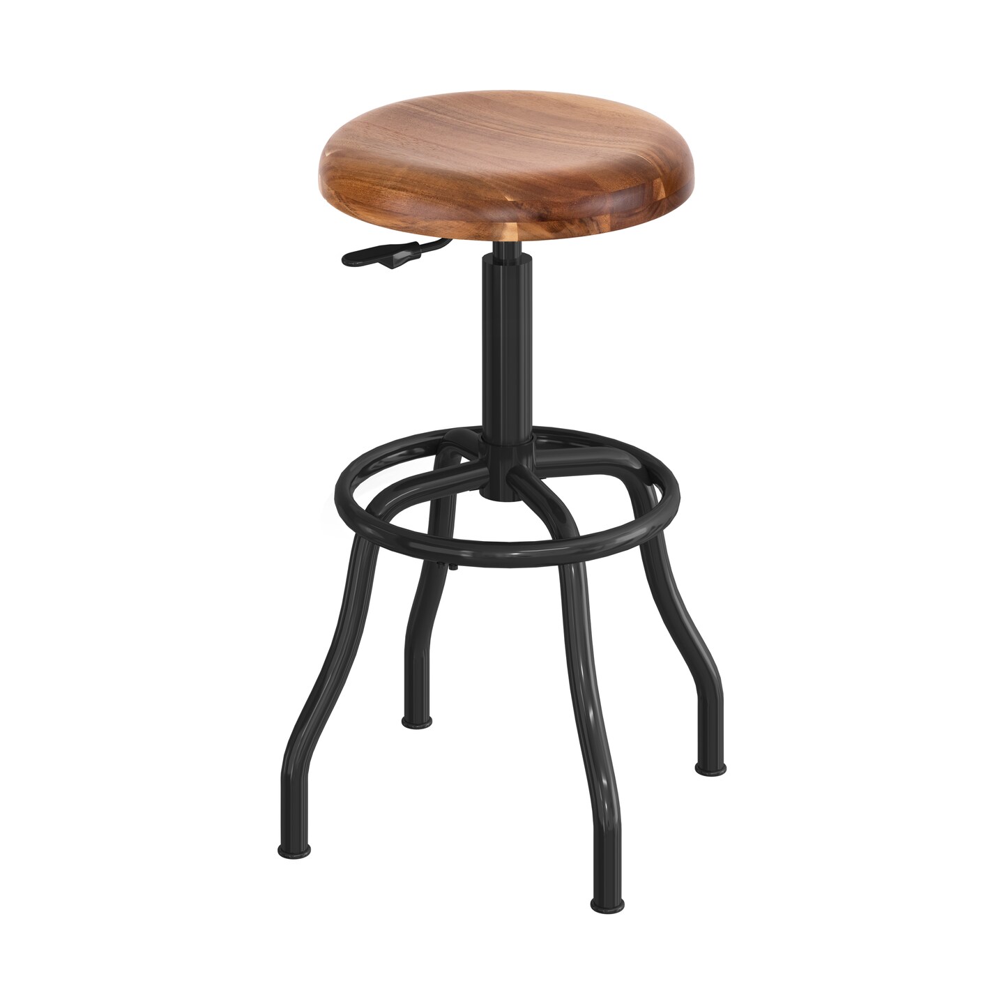 Seville Classics Acacia Wood Top Pneumatic Adjustable Work Stool