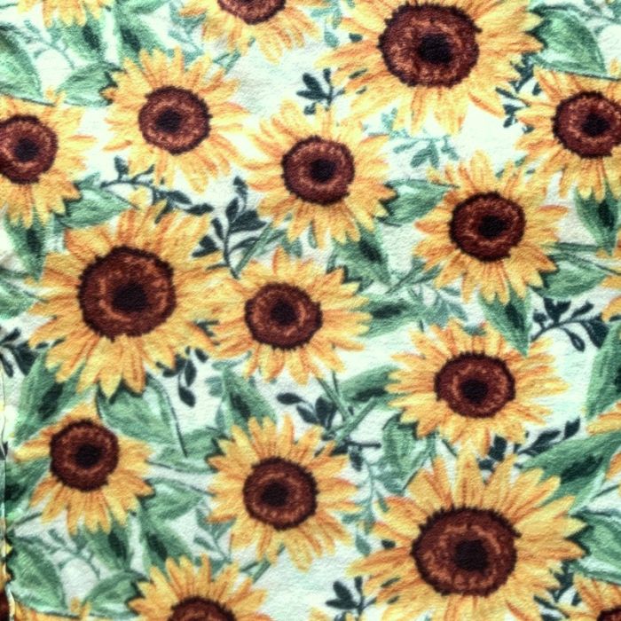 Sunflowers Anti-Pill Premium Fleece Fabric | By The Yard