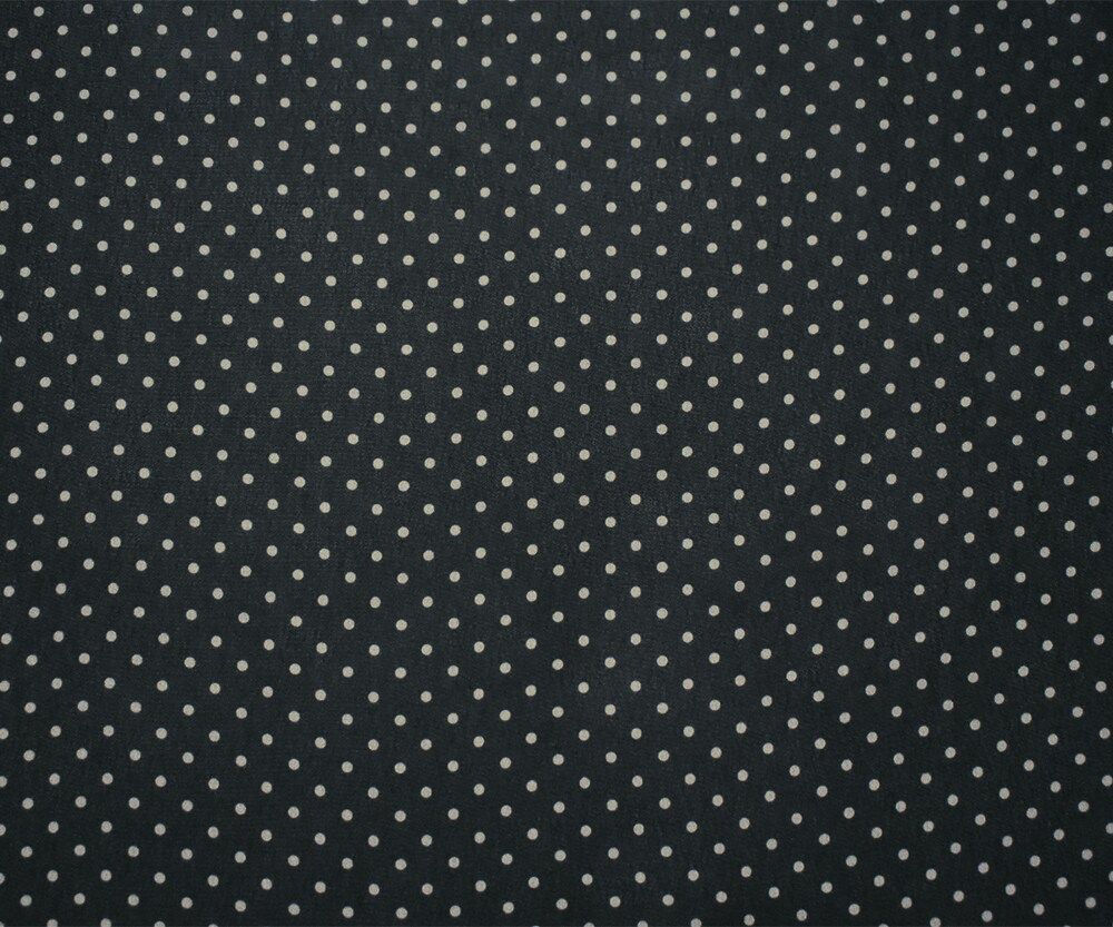 Black-Beige Polka Dots Printed Poly Chiffon Woven Fabric By the Yard