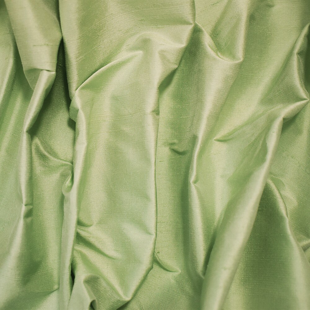 Pastel Mint Green Silk Iridescent Dupioni Woven Fabric By the Yard