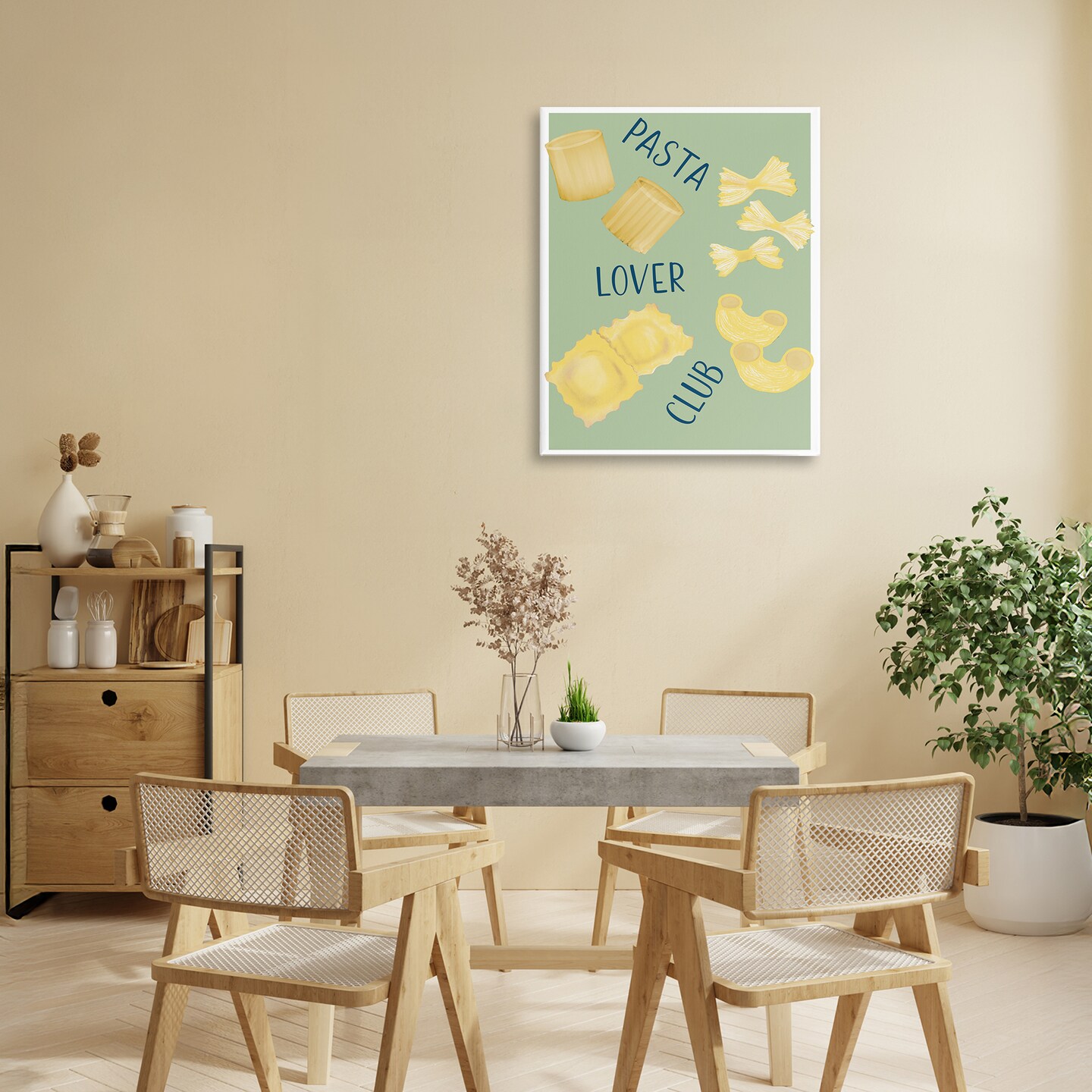 Stupell Industries Minimal Pasta Lover Club Canvas, design by Robin Maria