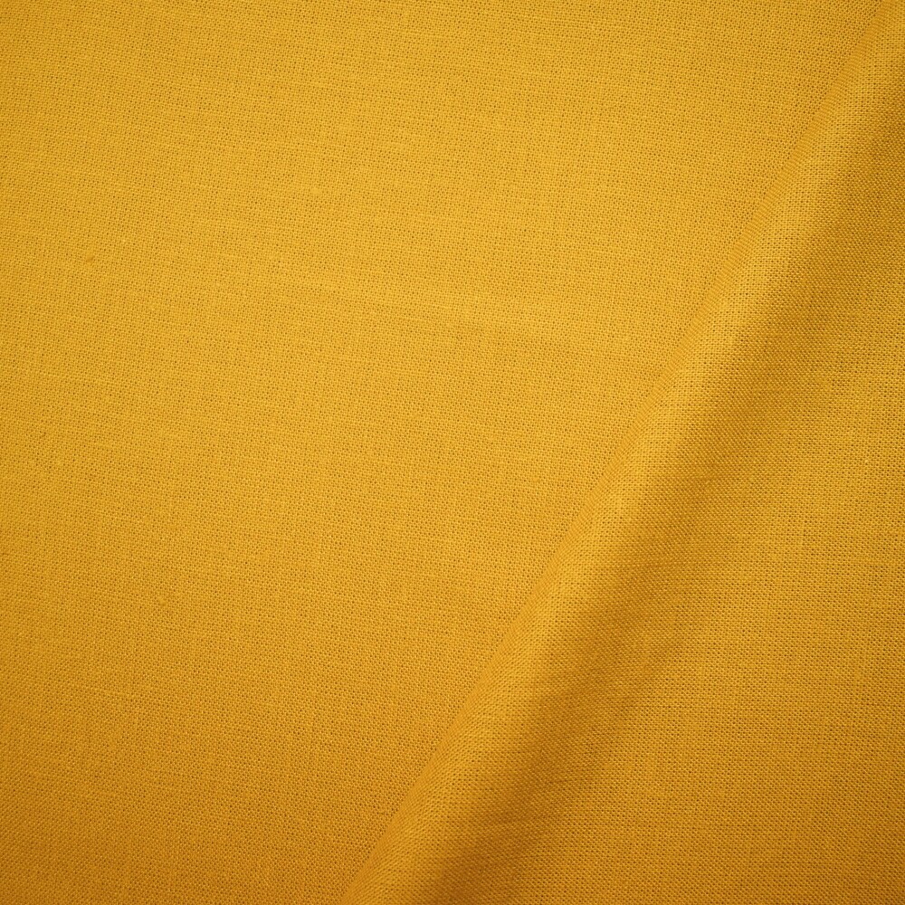 Yellow Viscose-Linen Solid Linen Look Woven Fabric By the Yard