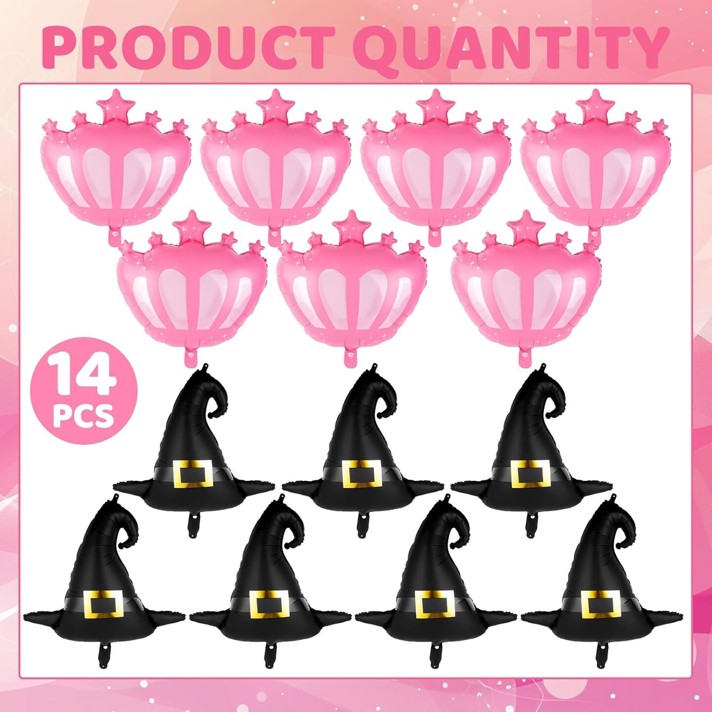 14 Pcs Halloween Witch Hat Balloons