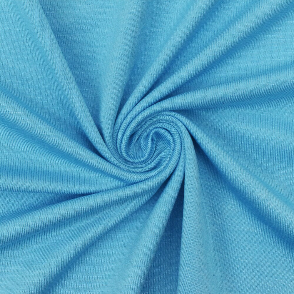 Blue Solid Stretch Spandex Rayon Modal Jersey Knit Fabric By the Yard