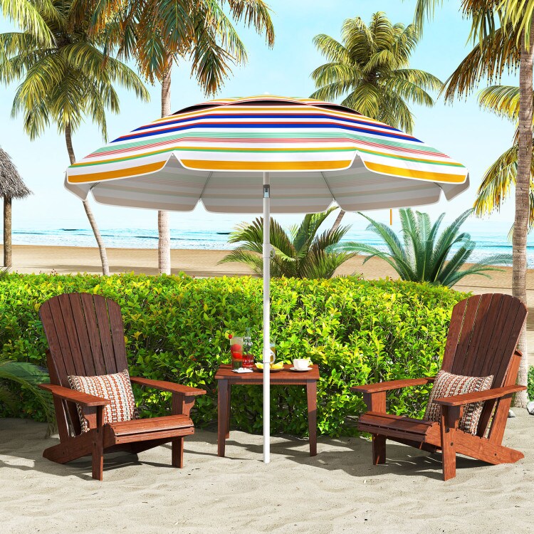 6.5 ft Portable Beach Umbrella with UPF50 Sun Protection Tilt and Sand Anchor for Outdoor Use