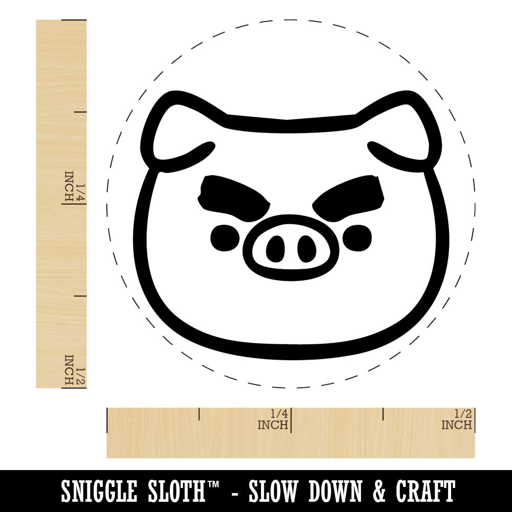 Funny Cartoon Pig Big Eyebrows Self-Inking Rubber Stamp for Stamping Ink Stamper Crafting Planners