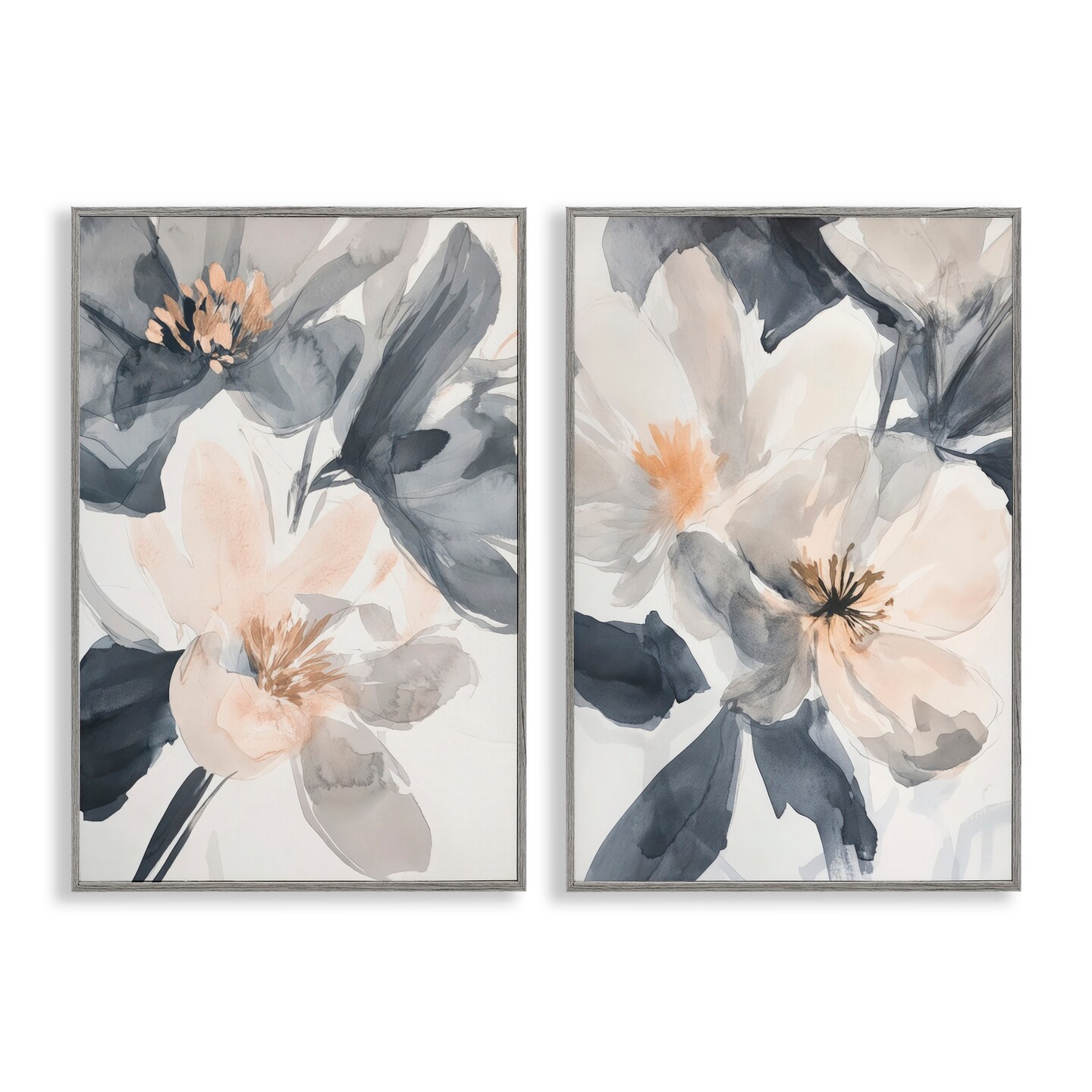 Stupell Industries Magnolia Flower Frequencies 2pc Framed Giclee Set, design by Andrea Haase
