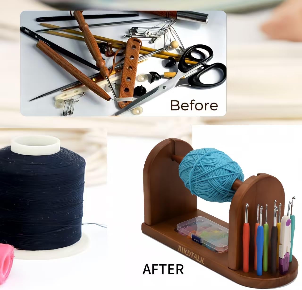Upgrade high-Capacity Storage with Storage Space Yarn Holder