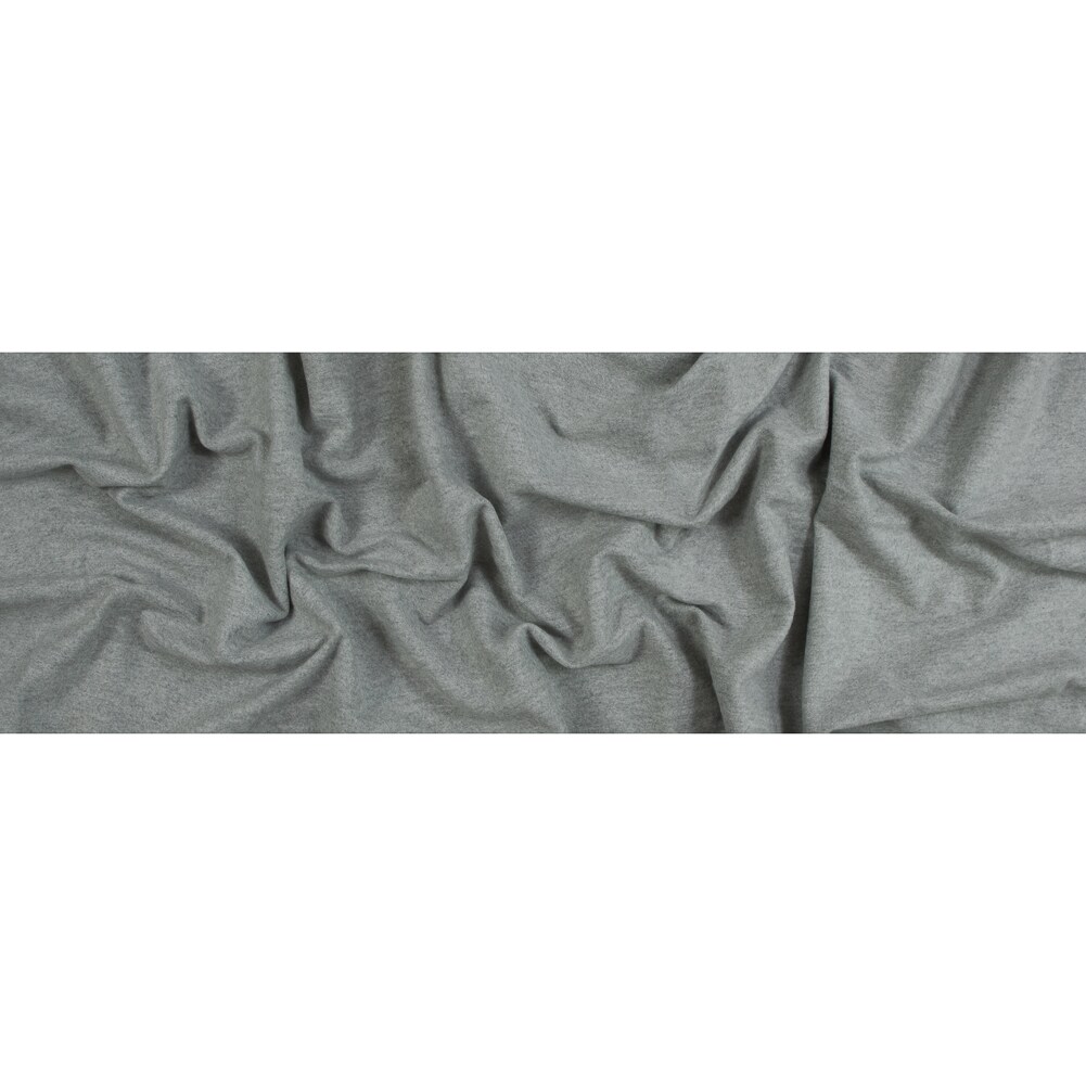 1 Yard Heather Gray Fleece Backed Stretch Cotton Knit Fabric Soft Solid 68 inch Width