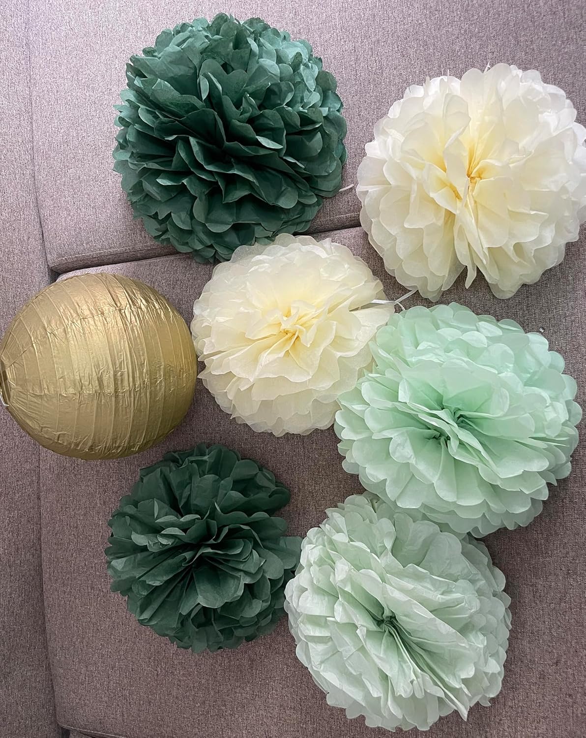 Mint Sage Green Party Decorations(Beige + Soft Dark Green)