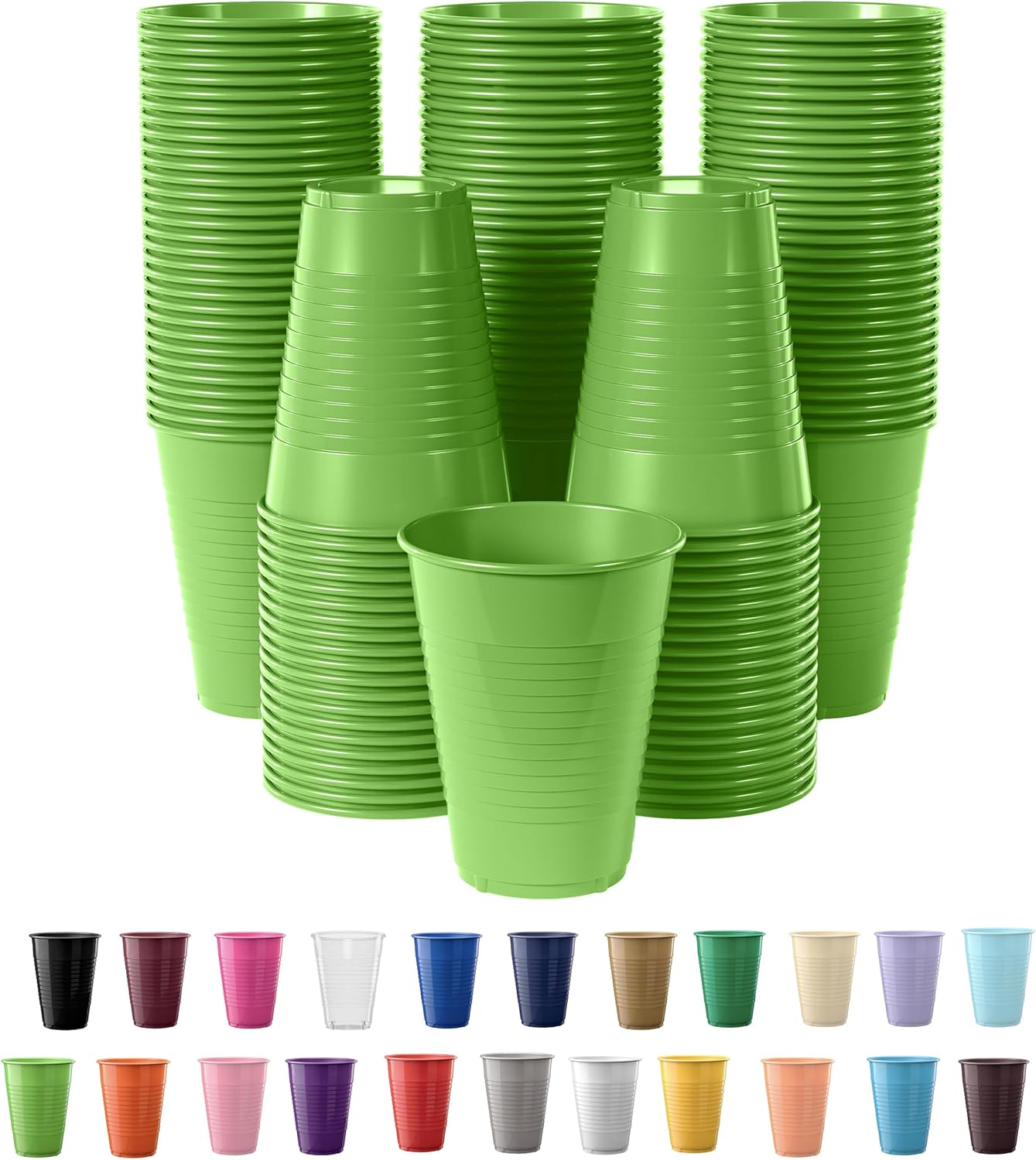 Exquisite Party Solids 12 Oz Plastic Cups – 100 Pack Disposable Cups for Parties & Events | Durable Plastic Party Cups | Bulk Drink Cups for Soda, plastic cup | Recyclable Disposable Cups for Everyday Use & Celebrations