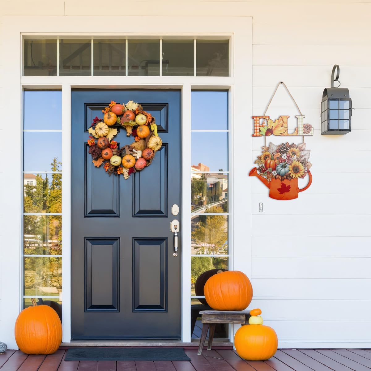 Autumn Rustic Thanksgiving Decorative for Porch(Orange Fall)