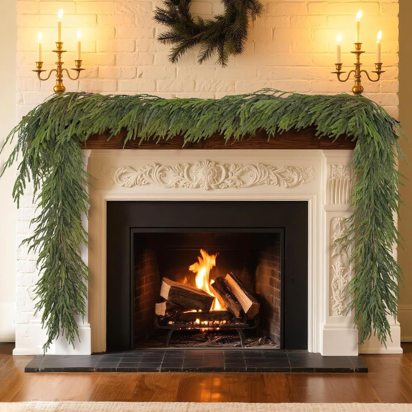 9FT Real Touch Norfolk Pine Garland (2PCS)