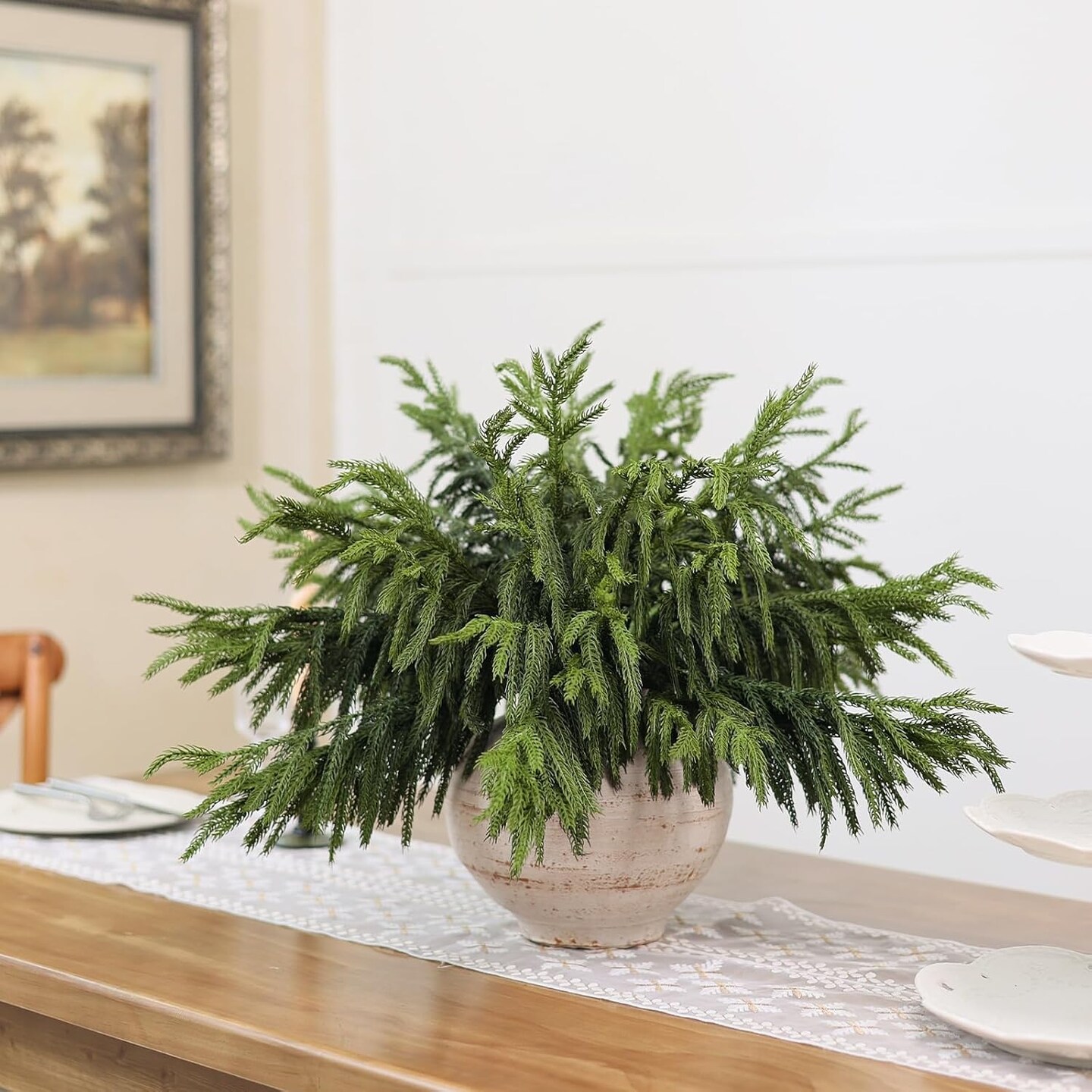 20 Pcs Christmas Norfolk Pine Branches (Green)