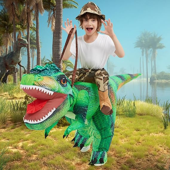 GOOSH Inflatable Dinosaur Costume Kids and Adults Funny Blow Up Dino T Rex Costumes