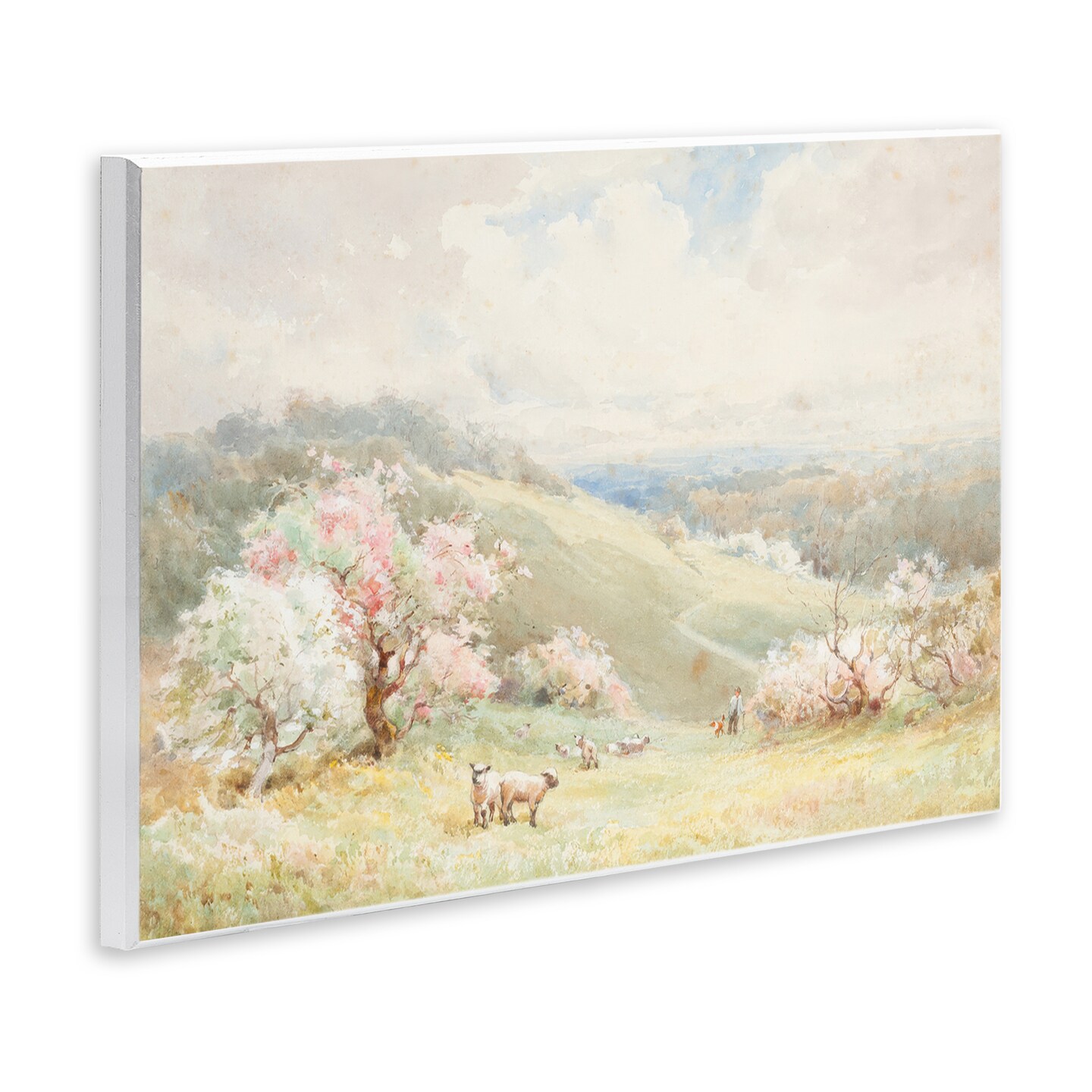 Stupell Industries Lambs Strolling Pastel Countryside Wall Plaque, design by Lux + Me Designs