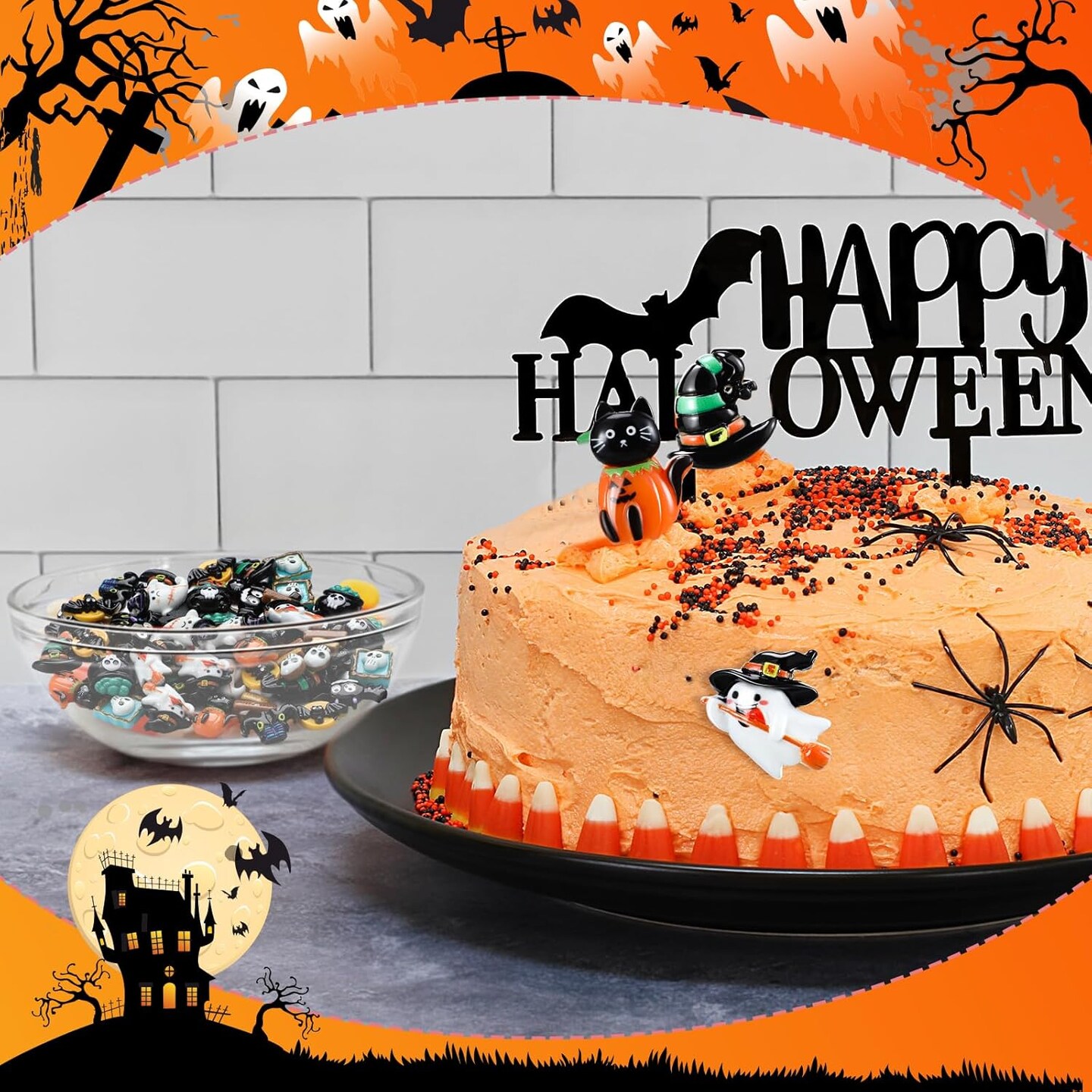 Figurines Resin Pumpkin Ghost Ornaments Mini Halloween