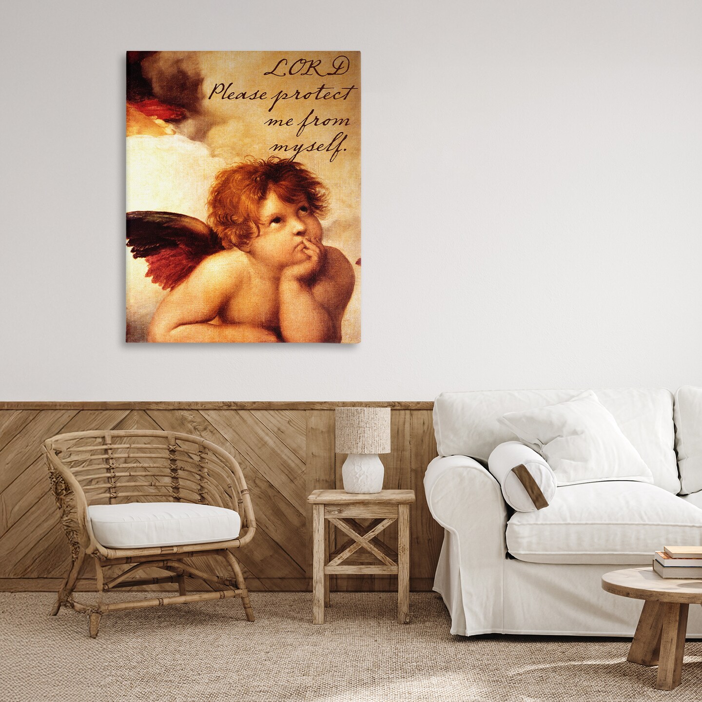 Stupell Industries Lord Protect Me with Cherub Canvas, design by Sophie 6