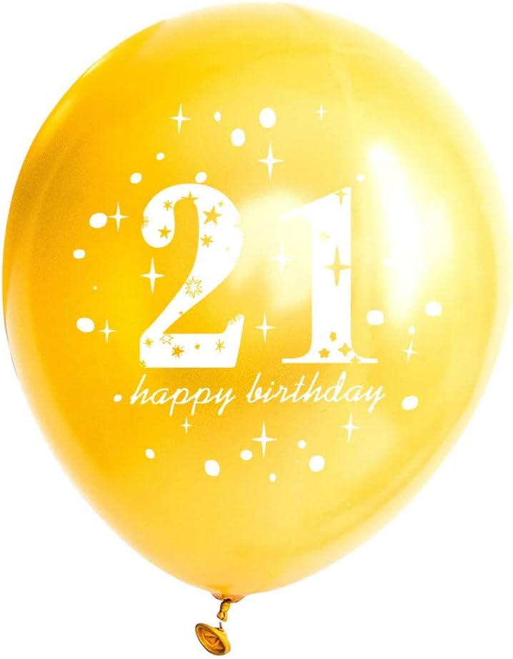 21st Birthday Balloons Black and Gold 21st Birthday Decorations (Black and Gold)