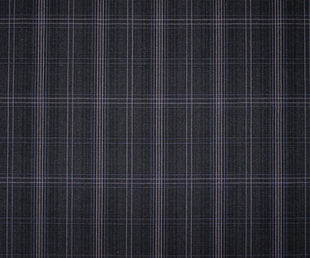 Gray-Purple-Multi Wool-Poly Plaid Woven Shirting Fabric By the Yard
