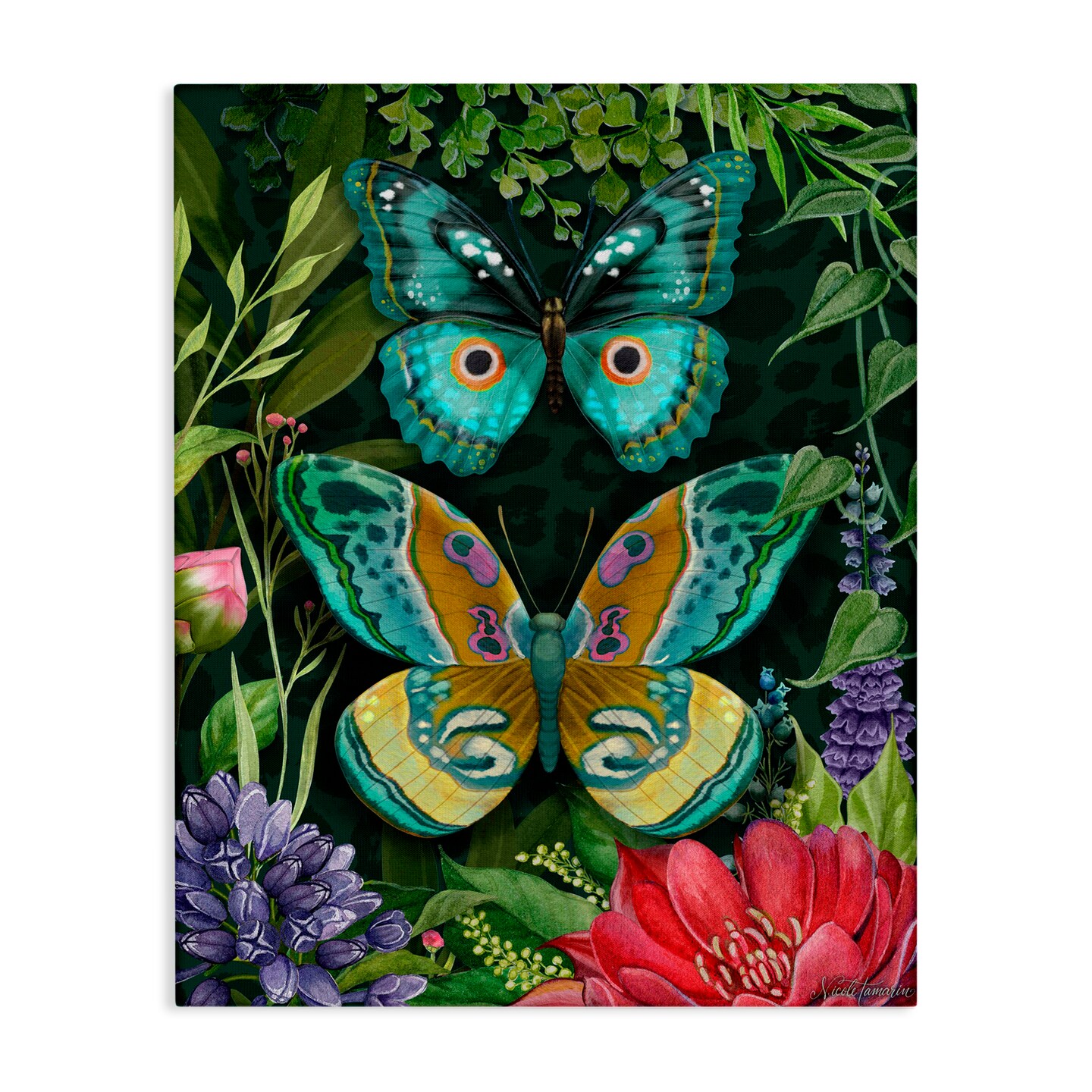 Stupell Industries Wild Garden Motif Butterflies Canvas, design by Nicole Tamarin