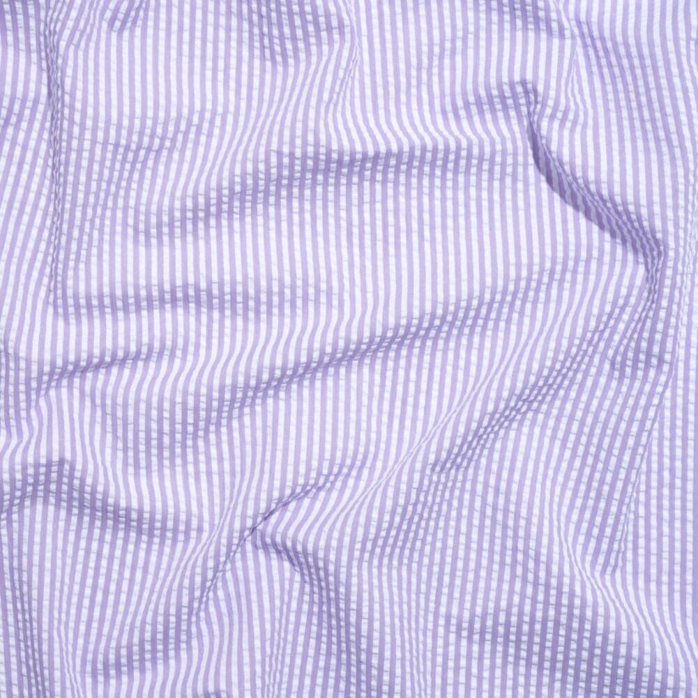 1 Yard Purple White Candy Striped Summer Cotton Polyester Seersucker