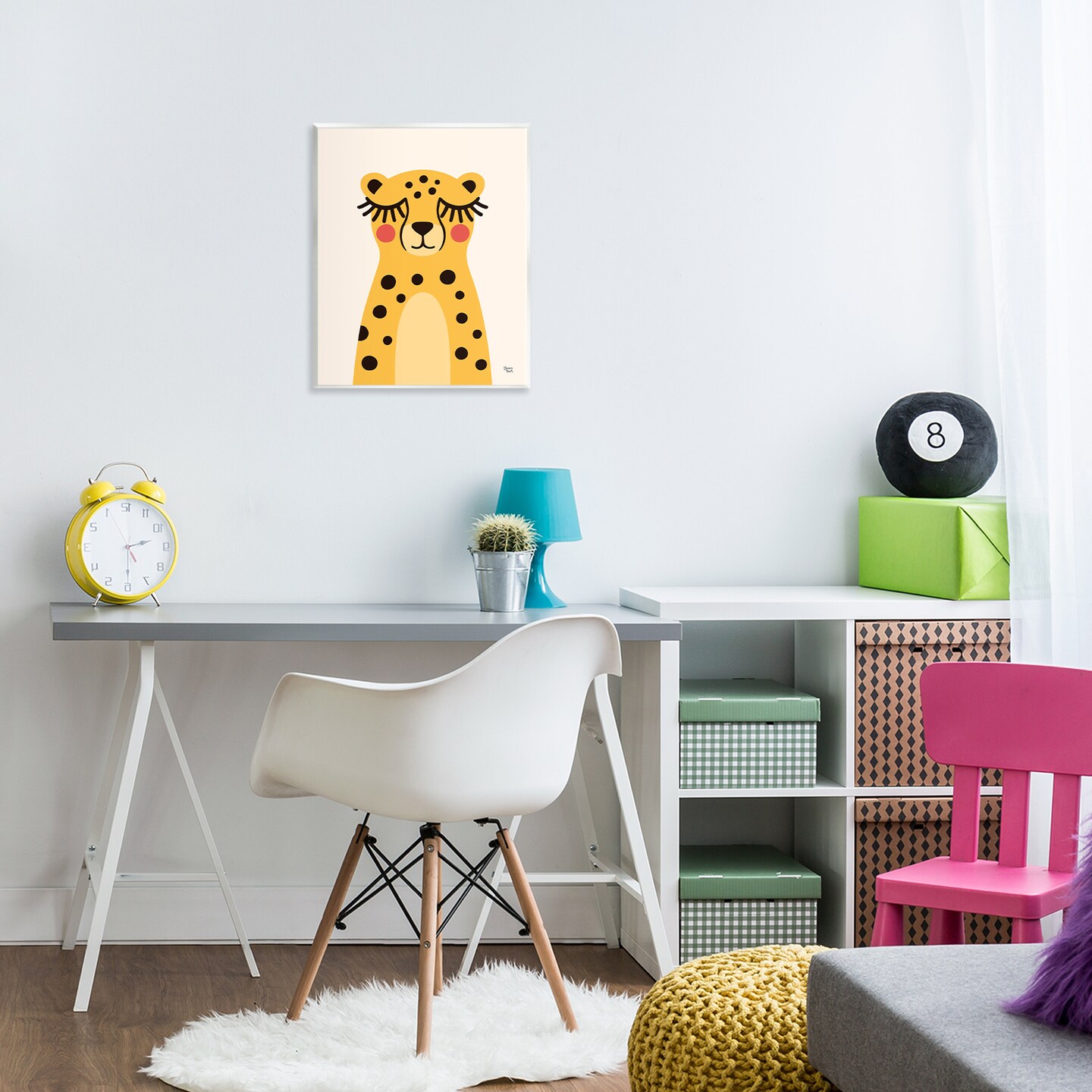 Stupell Industries Yellow Cheetah Smile Wall Plaque, design by Jessica Beck